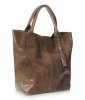 GEANȚĂ DIN PIELE shopper bag Genuine Leather maro pământiu 788